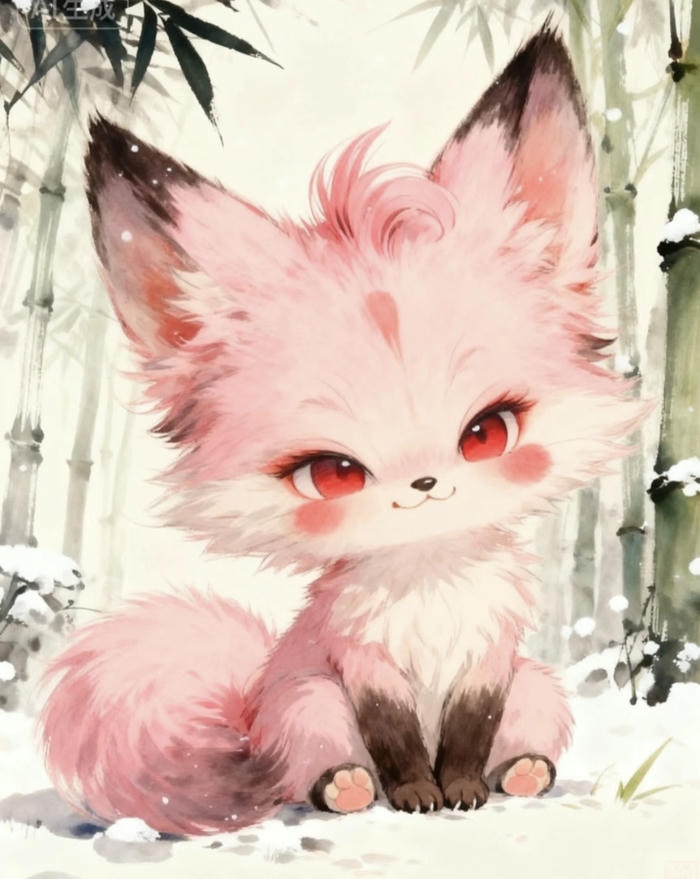 Hình cáo hồng chibi cho trẻ em