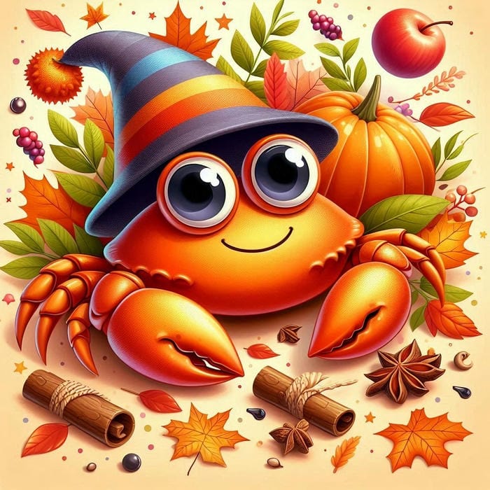 Hình chibi con cua biểu đội mũ phù thuỷ