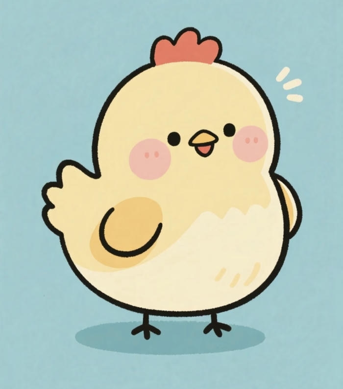 Hình chibi con gà đứng im