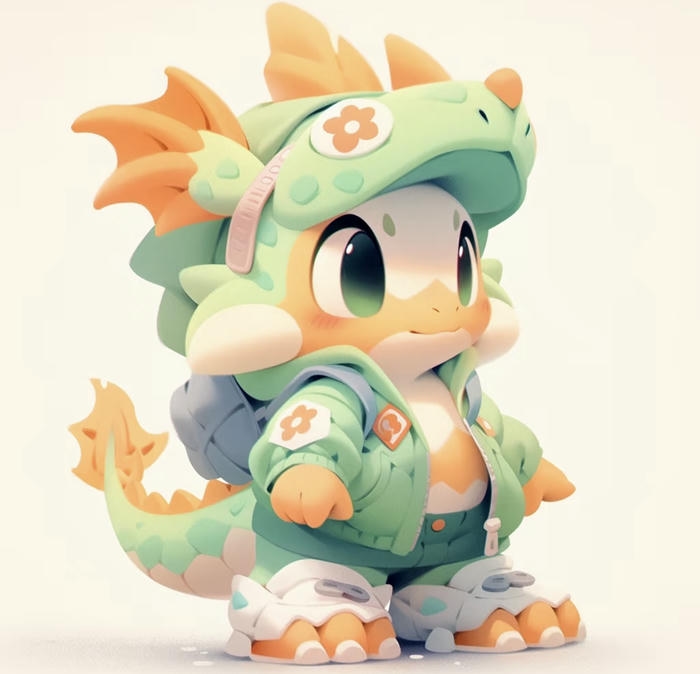 Hình chibi rồng mặc áo khoác