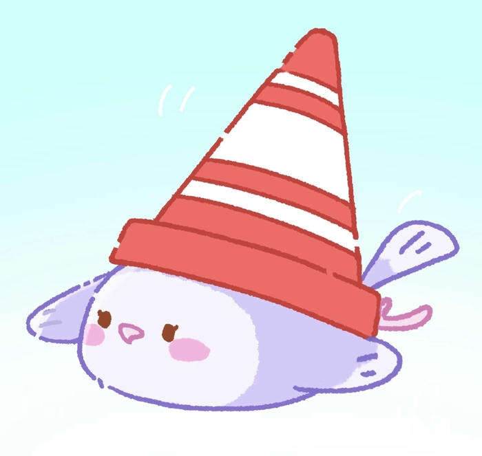 Hình con chim chibi màu tím xinh