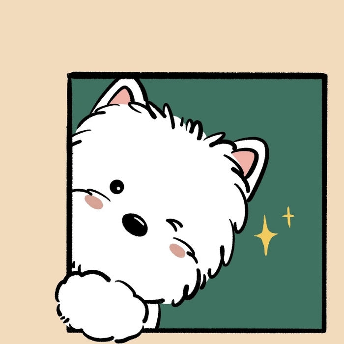 Hình con chó chibi lấp lò nháy mắt