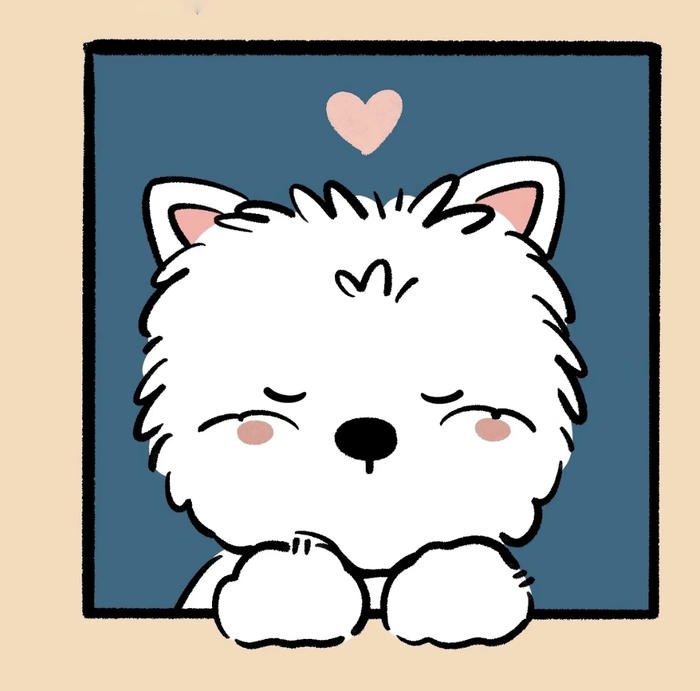 Hình con chó chibi ngắm mắt