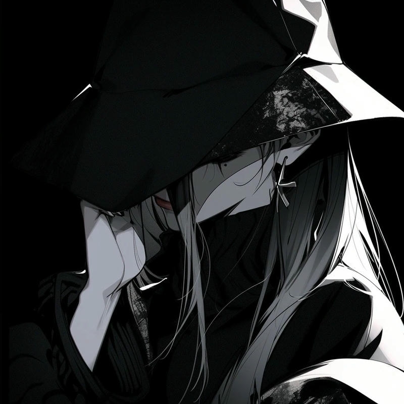 Hình đại diện anime nữ đội mũ che mặt bí ẩn