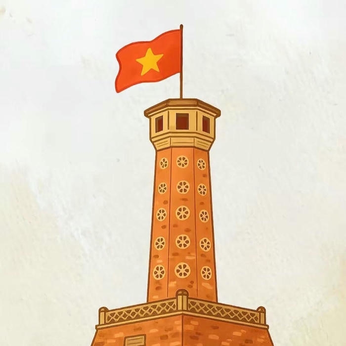 Hình nền cờ đỏ sao vàng cột cờ cao vút