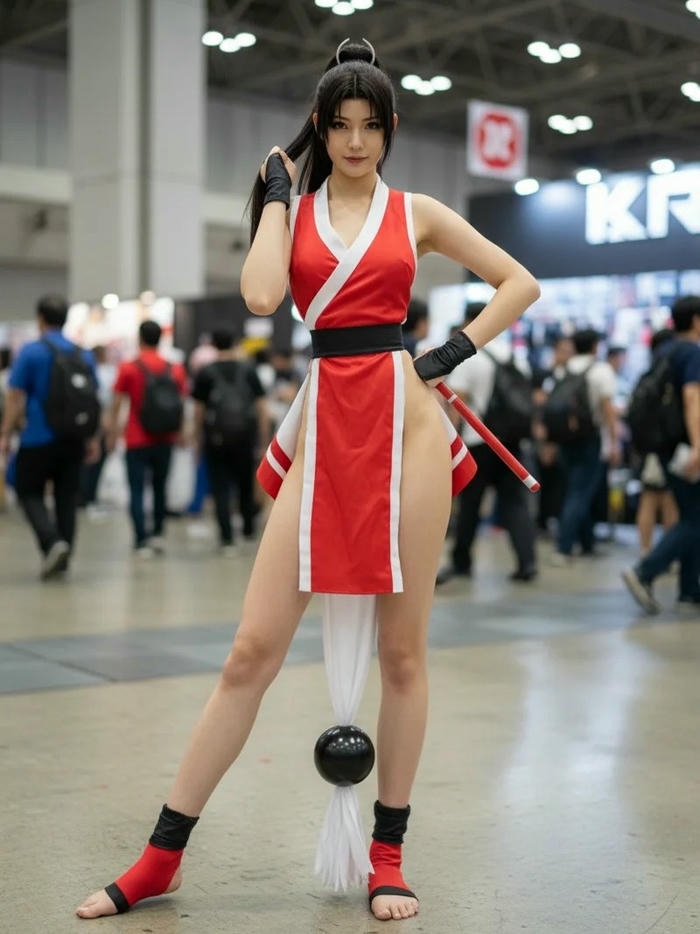 Mai Shiranui costume đứng tạo dáng toàn thân tại sự kiện lớn