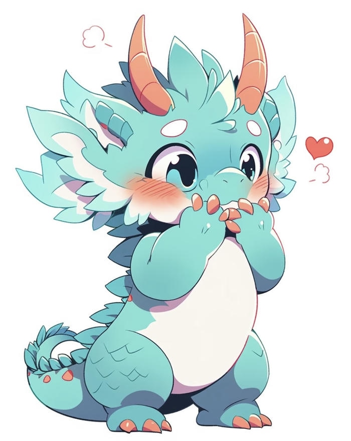 Rồng chibi đáng yêu ngộ nghĩnh e thẹn