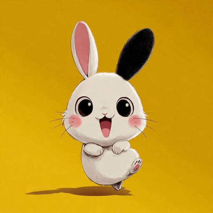 Thỏ chibi tai dài nhìn rất xinh xắn