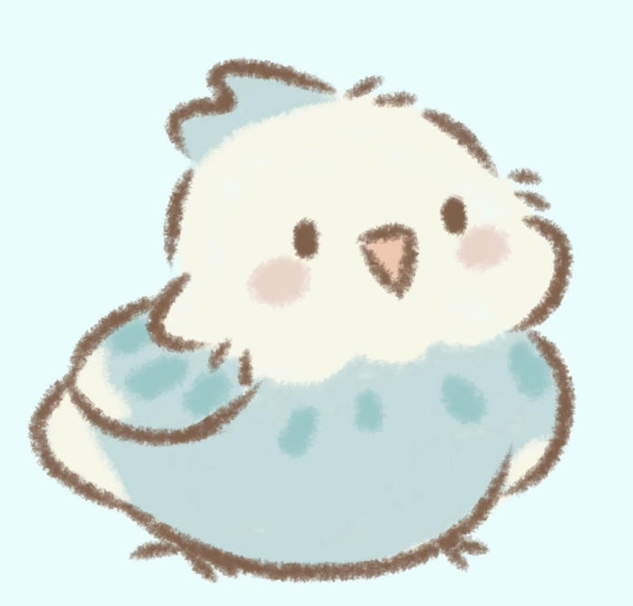 Tranh ngộ nghĩnh con chim chibi đáng yêu