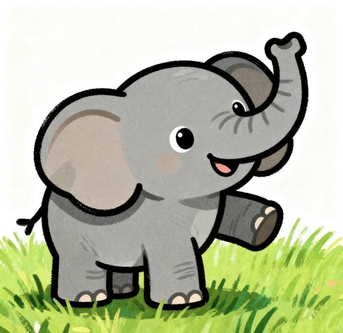 Voi chibi biểu cảm nhẹ nhàng