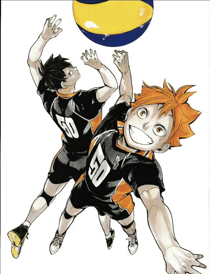 ảnh anime bóng chuyền thi đấu căng thẳng