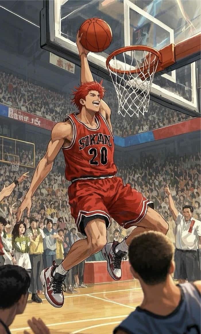 ảnh anime bóng rổ khoảnh khắc ghi điểm