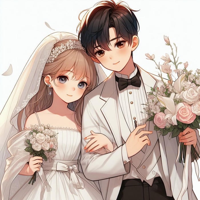 ảnh anime cô dâu chú rể hài hòa