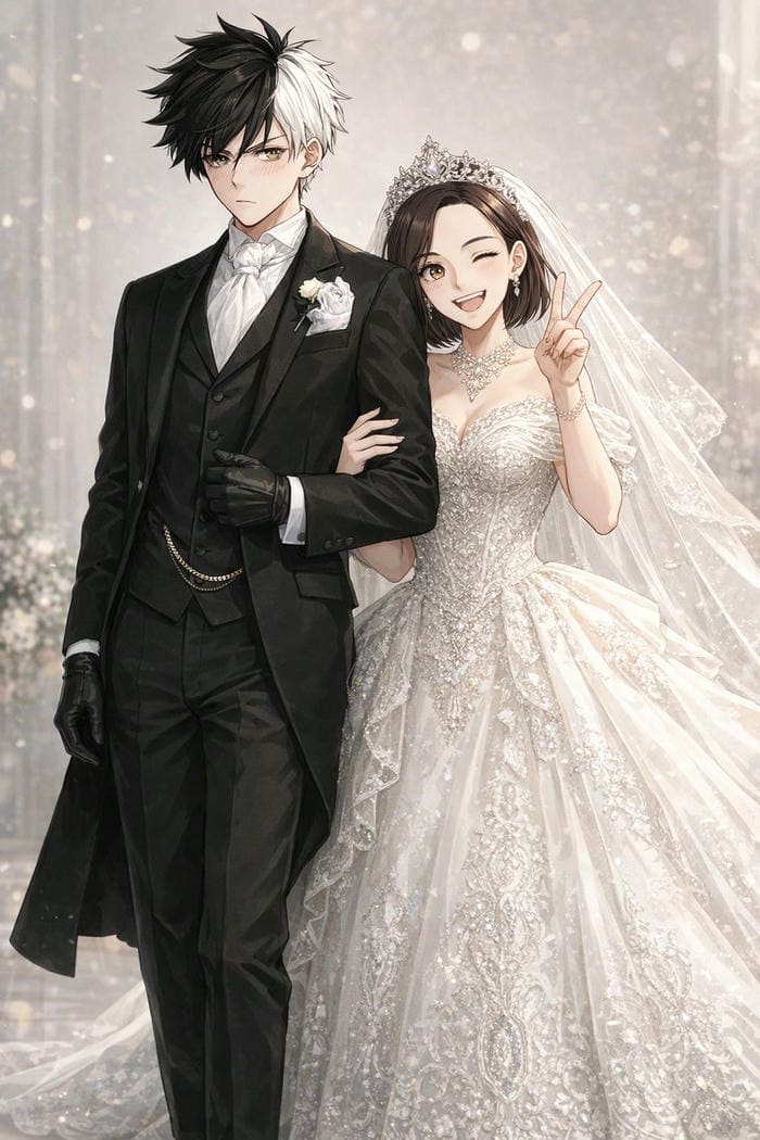 ảnh anime cô dâu chú rể hiện đại