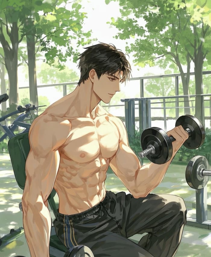 ảnh anime nam 6 múi bắp chân to