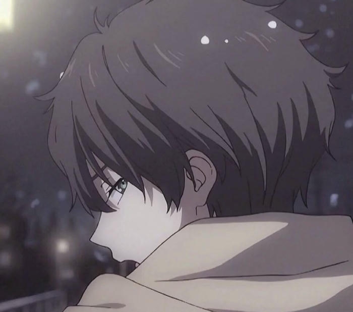 ảnh anime nam buồn mái tóc rối