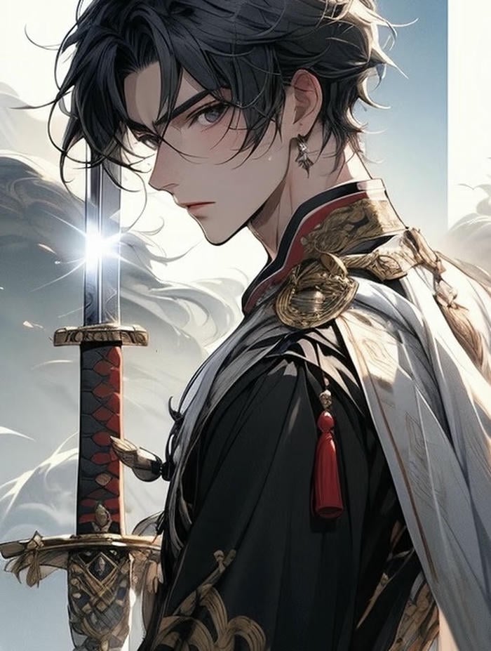 ảnh anime nam cầm kiếm katana binh khí