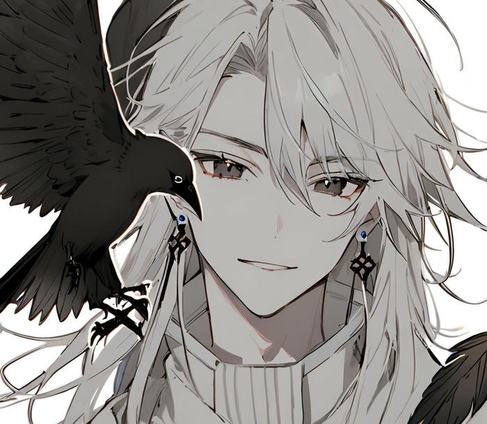 ảnh anime nam tóc trắng cuốn hút