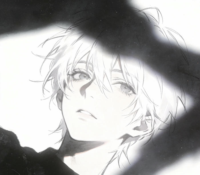 ảnh anime nam tóc trắng diện mạo đẹp