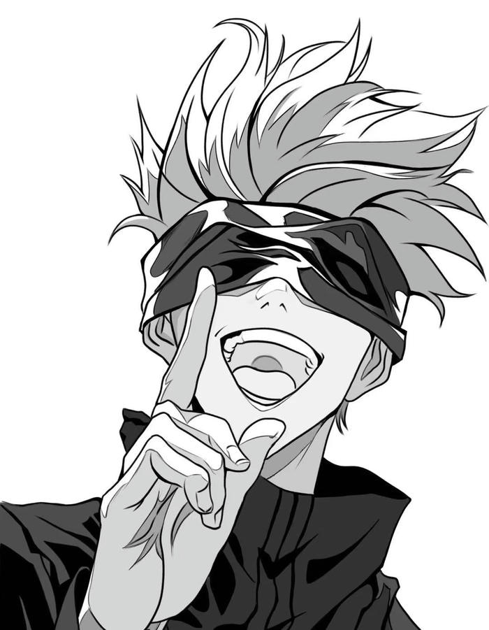 ảnh anime nam trắng đen mái tóc trắng