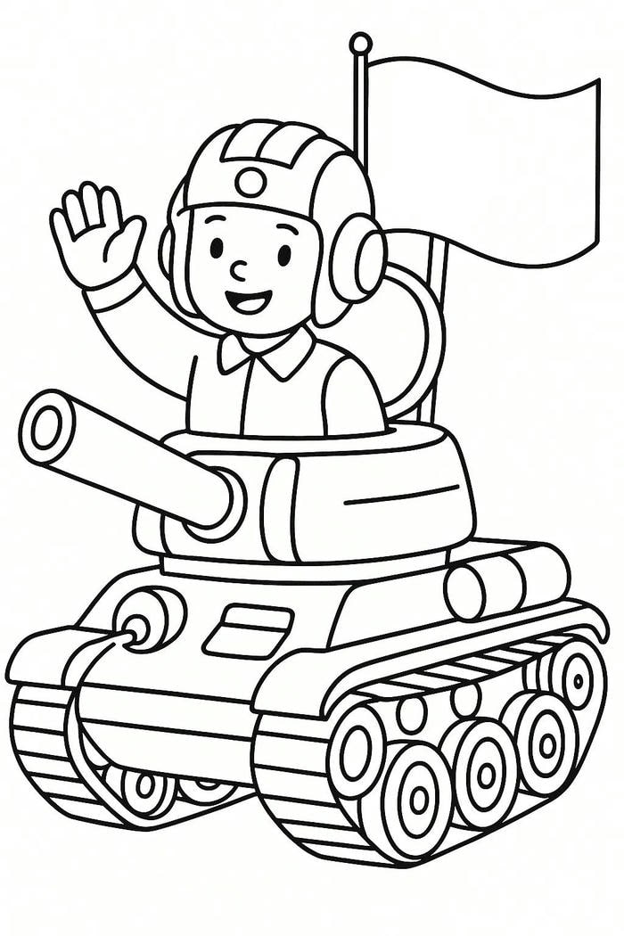 ảnh tô màu chú bộ đội vẫy tay chào