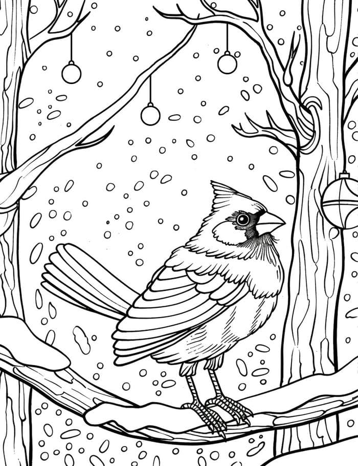 ảnh tô màu con vật chú chim nhỏ hót