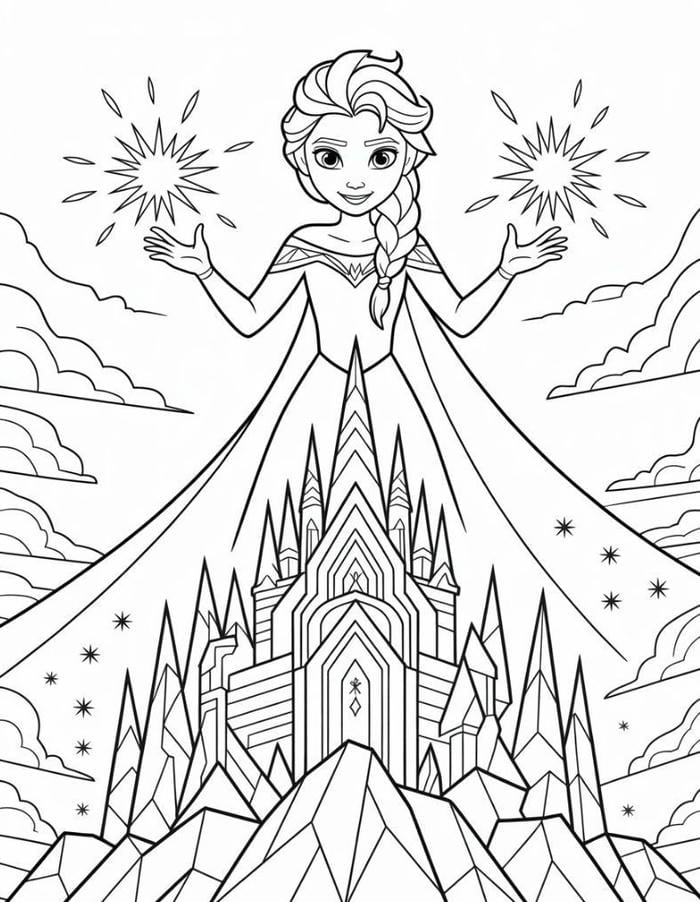 ảnh tô màu công chúa elsa phép thuật