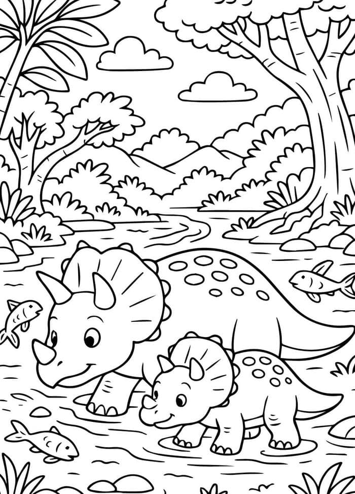 ảnh tô màu khủng long kiếm ăn