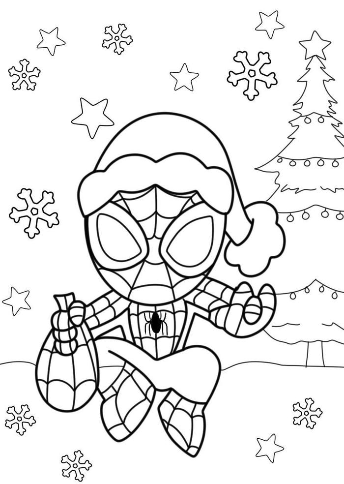 ảnh tô màu người nhện hài hước