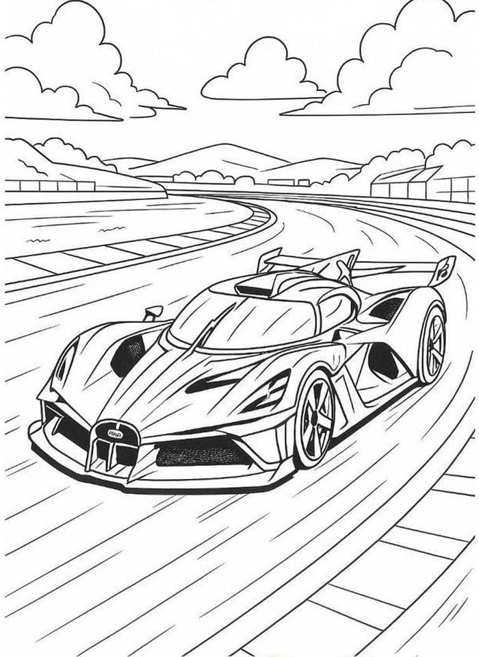 ảnh tô màu ô tô đua xe