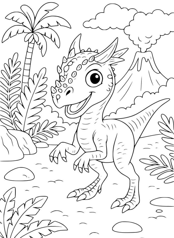 ảnh tranh tô màu khủng long chân thực