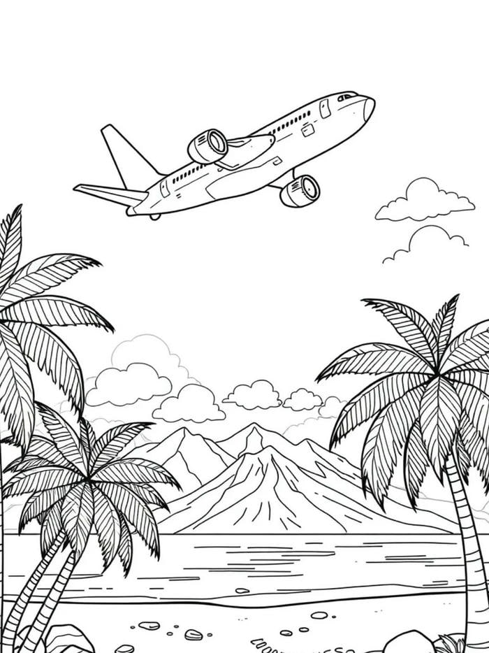 ảnh tranh tô màu máy bay tăng độ cao