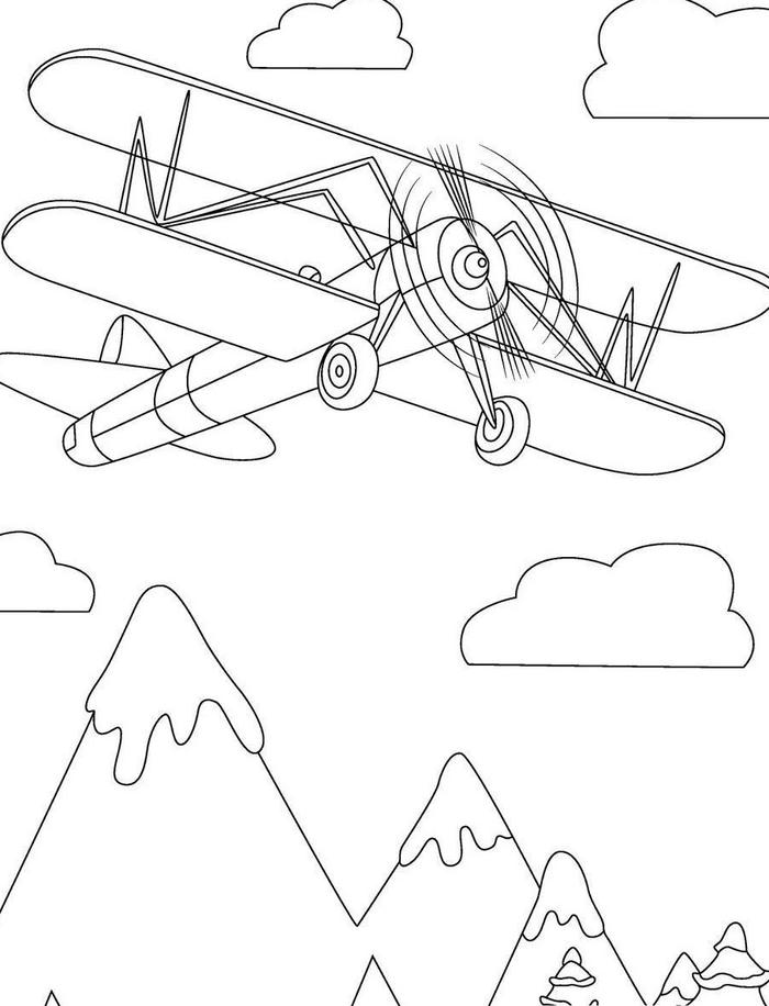 ảnh tranh tô màu máy bay thiếu nhi