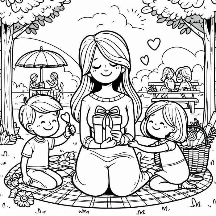 ảnh tranh tô màu mẹ hiền từ