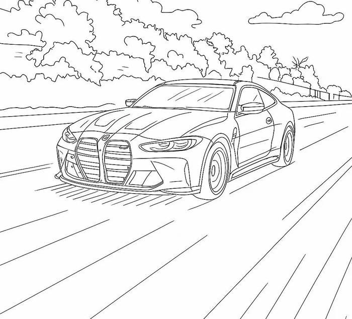 ảnh tranh tô màu ô tô cho bé trai