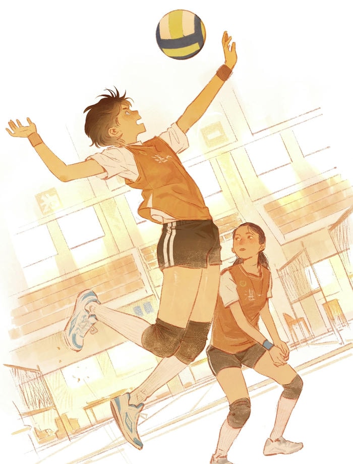 hình ảnh anime bóng chuyền bóng bay nhanh