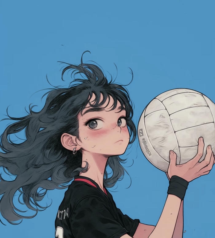 hình ảnh anime bóng chuyền nữ sinh thi