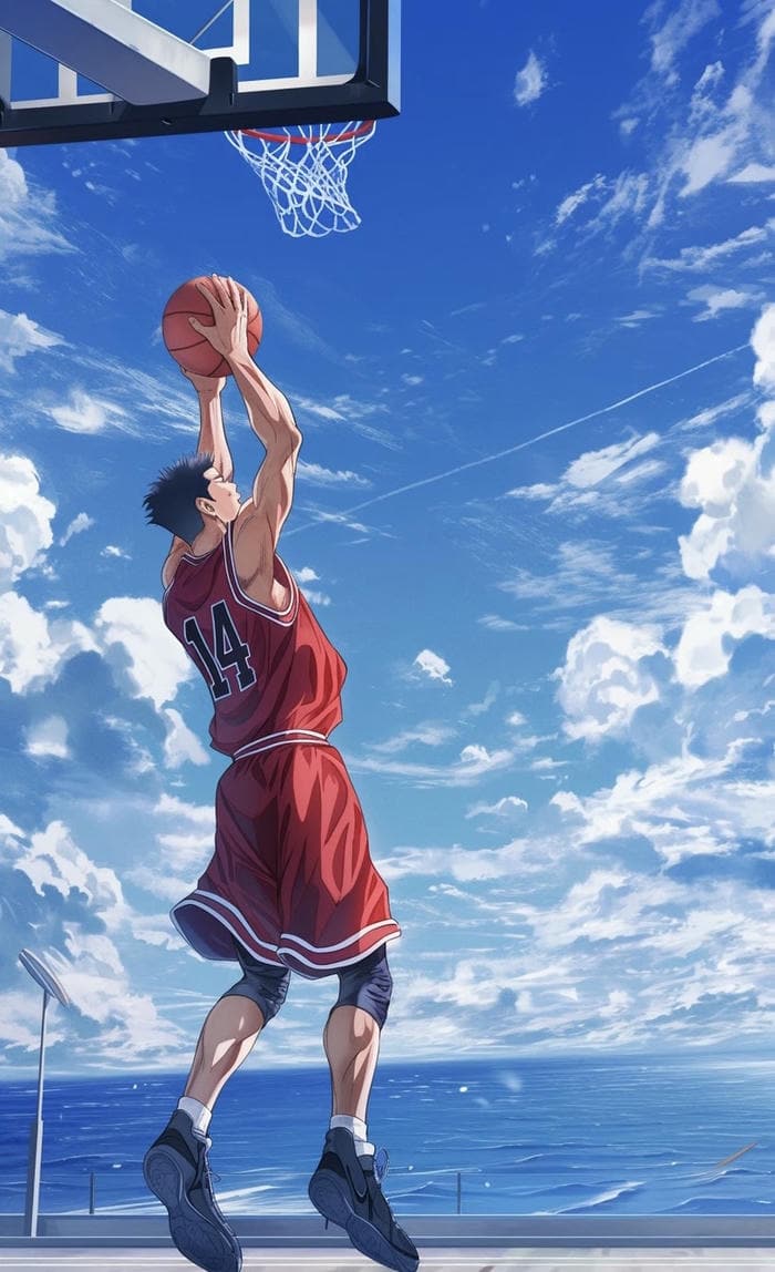 hình ảnh anime bóng rổ đội phối hợp