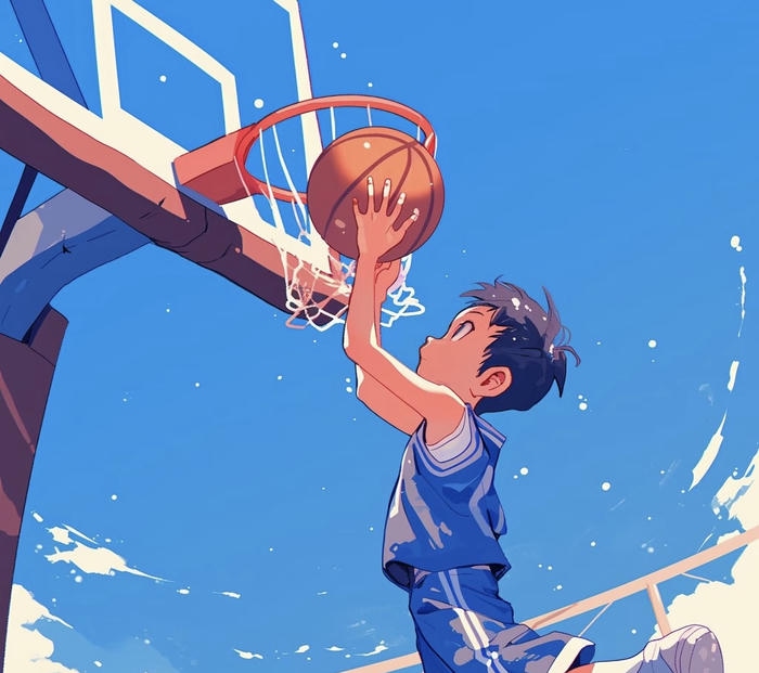 hình ảnh anime bóng rổ ném rổ chuẩn