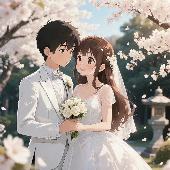 hình ảnh anime cô dâu chú rể cổ xưa