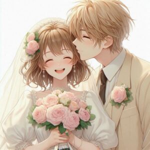 hình ảnh anime cô dâu chú rể đáng yêu