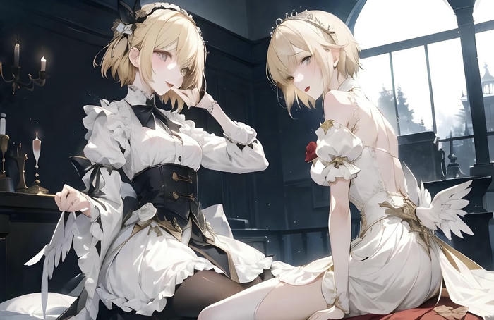 hình ảnh anime đôi bạn thân chiều cao tương đương