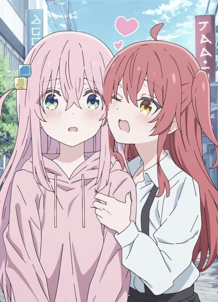 hình ảnh anime đôi bạn thân khoác vai