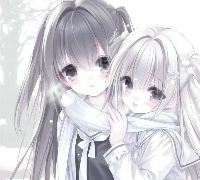 hình ảnh anime đôi bạn thân kiểu tóc khác