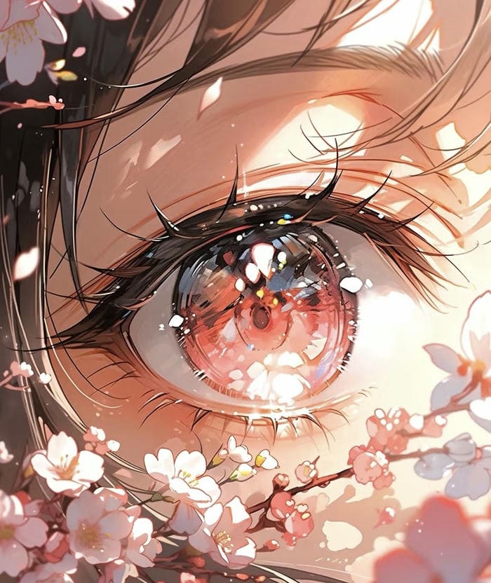 hỉnh ảnh anime mắt dịu dàng ấm