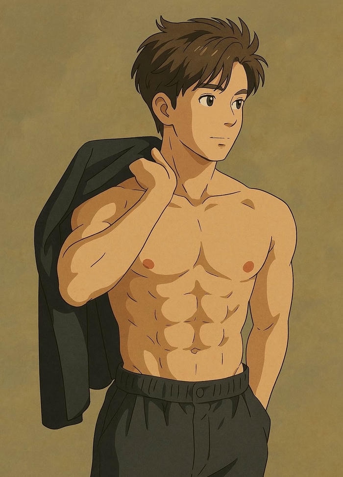 hình ảnh anime nam 6 múi ngực nở