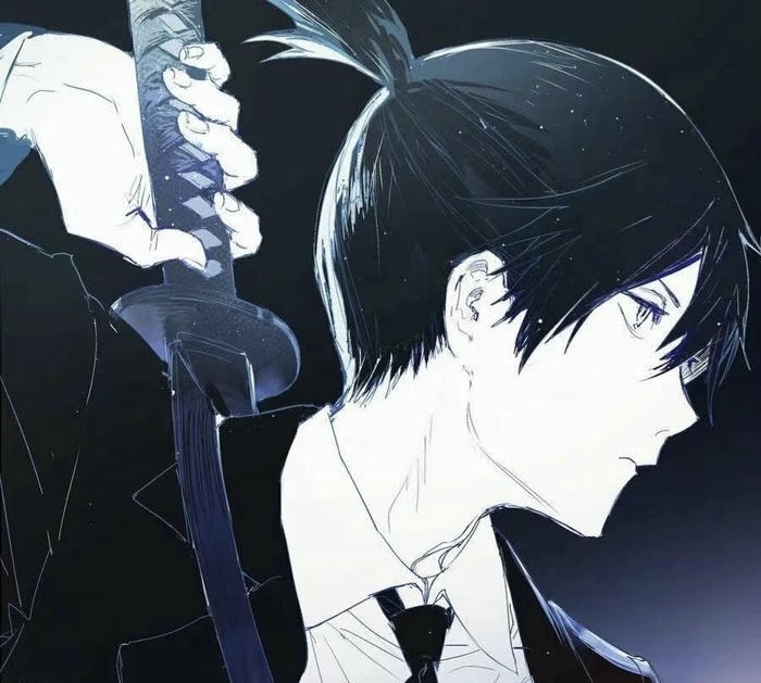 hình ảnh anime nam cầm kiếm katana sáng