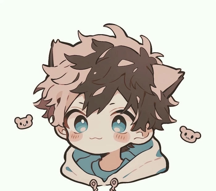 hình ảnh anime nam chibi tóc nâu sáng