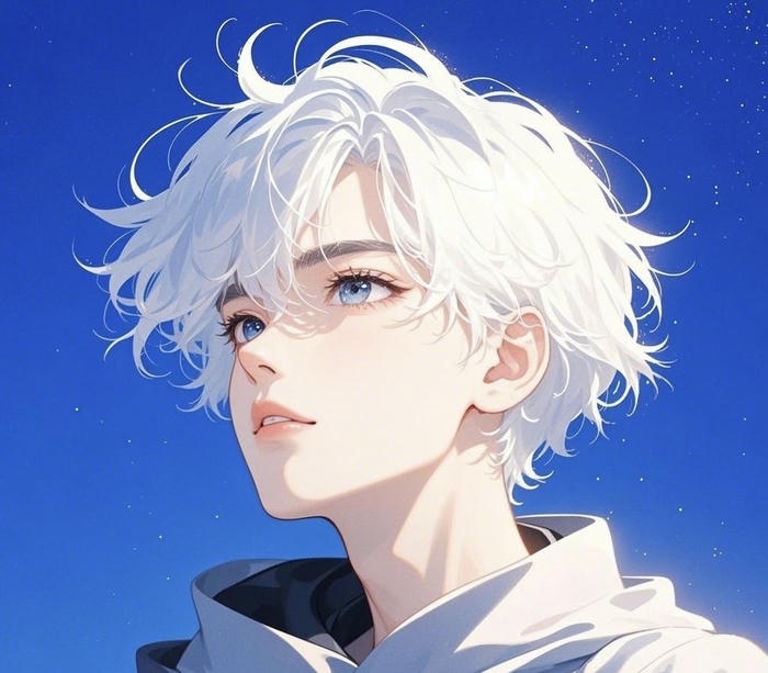 hình ảnh anime nam tóc trắng nhìn đẹp