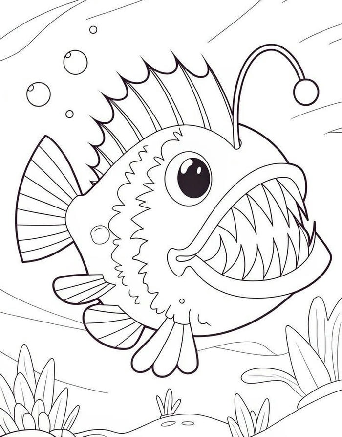 hình ảnh tô màu cá lồng đèn